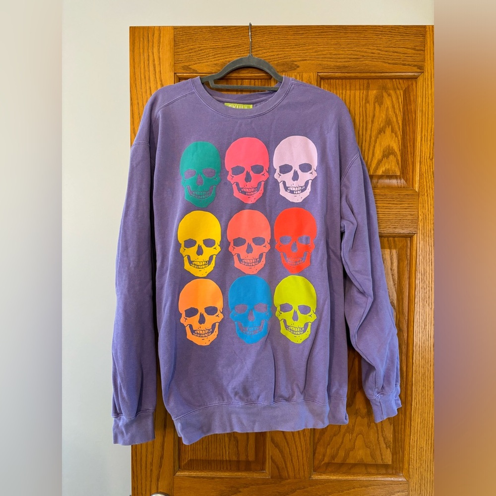 Skullhouse Purple Colorful Skull Sweatshirt